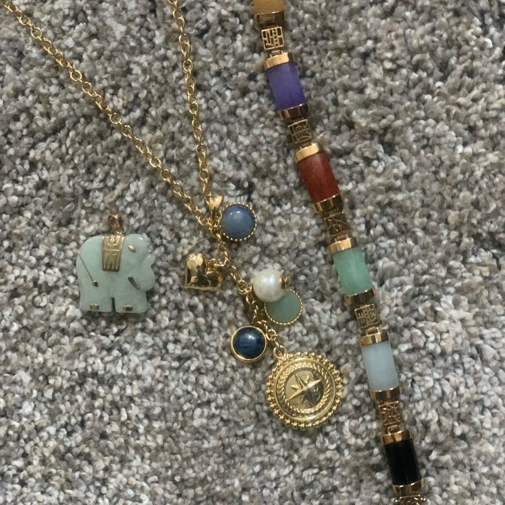 Talbots 2 Layer Gold Chain 7 Charms Multi Color B… - image 3